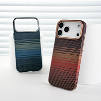 Coque de téléphone magnétique intégrée ultra-fine en fibre de carbone rayée classique et très vendue pour iPhone 17 Pro 16 Plus 15 14