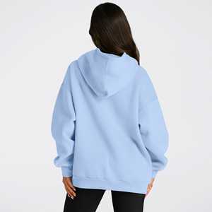 Women's Hoodies 100% Cotton Long Sleeve Pullover Solid Color Blank Sweatshirts Drop-Shoulder Breathable Casual Hoodies For Woman - Product Image 5