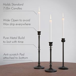 New Design Home Decor <b>Pillar</b> Candle Stand Metal in Iron Black Powder Coating High Quality Candle <b>Light</b> Dinnerware Candle Holder - Product Image 2