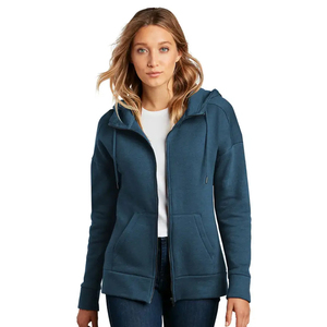 Sudadera con Capucha para Mujer, de Forro Polar, con Cierre Completo, Color Sólido, de Algodón y Fibra de Bambú, Largo Regular, para Otoño - Product Image 1