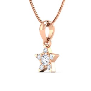 Collar con colgante de diamante de corte brillante en forma de estrella para mujer, regalo de boda de compromiso, diseño personalizado, joyería de moda dorada y plateada - Product Image 2