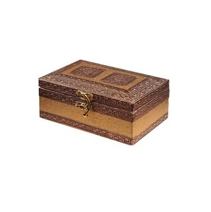 Impresionantes accesorios de caja de joyería de madera de Color marrón forma cuadrada Relojes Joyería y gafas diseño único - Product Image 1