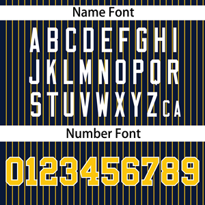 Maillot de baseball personnalisé bleu et jaune à rayures, uniforme d'équipe, nom et numéro personnalisés, vêtements de sport respirants - Product Image 4