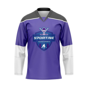 Camisetas de Hockey sobre Hielo Personalizadas con Nombre y Número del Equipo, Impresión por Sublimación, 100% Poliéster, Transpirables, Ecológicas, de Alta Calidad, OEM - Product Image 3