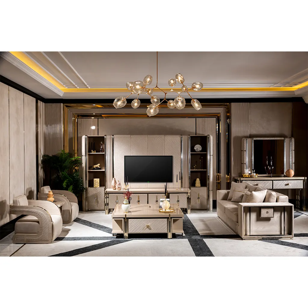Italienischer Stil Türkisch Europäischer Luxus Modern Minimal Wohnzimmer möbel Sofa garnitur Liege sofa Sessel Dekorativ