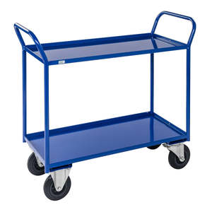 Blue KM4175-AB Enclosed Industrial Home Use Folding <b>Trolley</b> Four-wheel Heavy-duty Frame Customizable OEM <b>Tools</b> Shopping Storage - Product Image 1