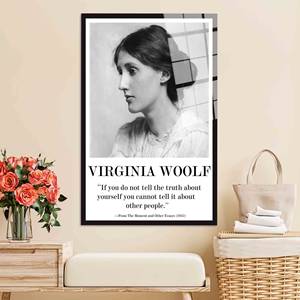 Arte Impreso en Lienzo: Decoración de Pared de Vidrio Templado con Cita de Virginia Woolf, ARTE EN VIDRIO TEMPERADO - Product Image 1