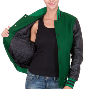Meilleure qualité de luxe en peau de mouton femmes Varsity Jacket Letterman High Street Style vente en gros hiver respirant manches détachables - Product Image 5