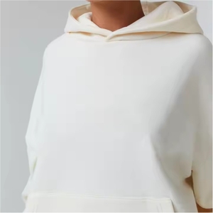 Survêtement solide à capuche pour femmes personnalisé de haute qualité avec poche avant Style décontracté léger hiver en gros 100% coton - Product Image 5