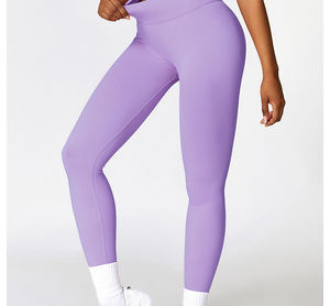 Ensemble de yoga pour femmes de haute qualité 2 pièces col rond sans manches Spandex/Polyester ensembles d'entraînement respirants - Product Image 6