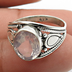 High Quality Natural <b>Rose</b> <b>Quartz</b> Gemstone 925 Sterling Silver Oval Shape Elegant Look <b>Ring</b> Fine Jewelry Wholesale Factory Price - Product Image 2