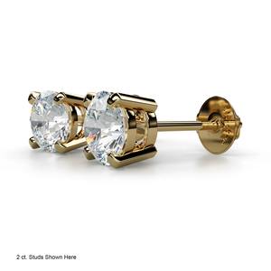 Boucles d'oreilles en diamant moissanite rond, 0,50 ct à 1,00 ct, halo bleu, boucles d'oreilles à clous, argent, tendance, mariage - Product Image 1