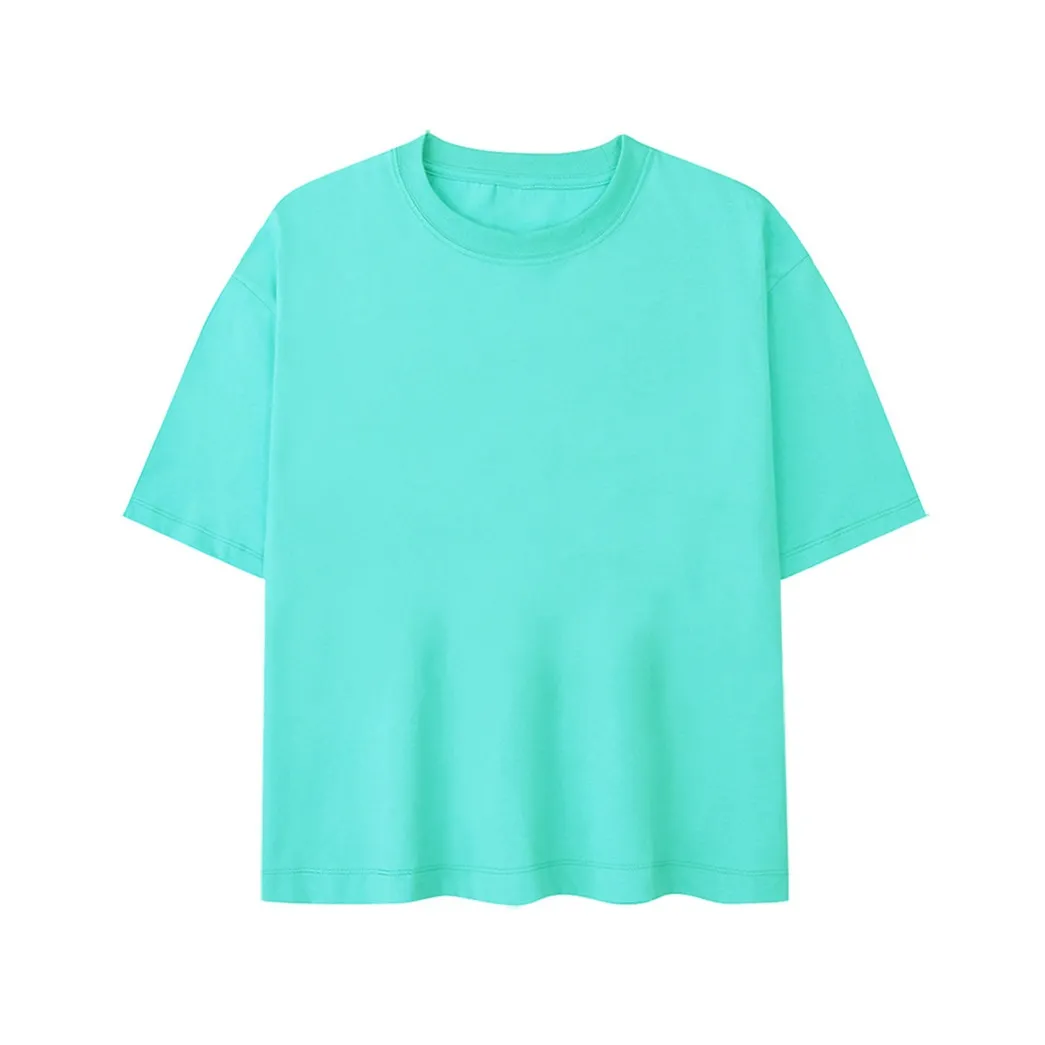 T-shirt nouveau design Créez votre idée et concevez t-shirt uni femmes col rond demi-manches t-shirts, taille S, M, L, XXL
