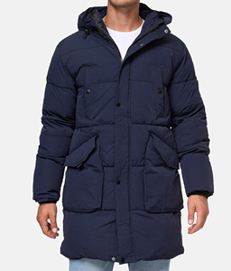 Veste matelassée d'hiver originale en couleur unie, veste matelassée épaisse en duvet de canard, coupe ample, pour homme - Product Image 3