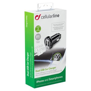 Cargador de Coche USB Tipo-A de Doble Puerto y 15W, NEGRO MICROCBRUSBDUAL2A, Accendisigari, Caricabatterie - Product Image 2