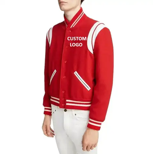 High Quality Men's Comfortable Varsity <b>Jacket</b> Customizable Size and Color Cow Skin Leather Breathable New Style for Winter - Product Image 3