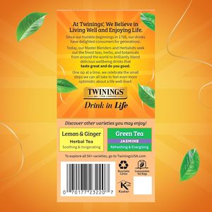 Twinings Peach & Orange Herbal <b>Tea</b> Individually Wrapped Bags, 20 Count (Pack of 6) 120 Teabags - Product Image 6