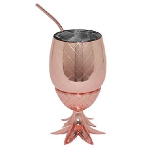 Mezclador de cóctel con forma de piña estándar de cobre, taza de vaso de Lima fría con pajita de cobre, taza para beber, accesorios de Bar - Product Image 1