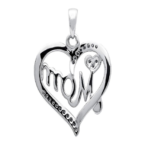 Elegante colgante de corazón MOM Latter con diamantes de moissanita Joyería de plata Hip Hop Iced Out - Product Image 3