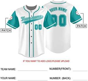 Camiseta de béisbol blanca con botones unisex, nueva ropa deportiva de softbol con nombre personalizado y técnicas impresas con números - Product Image 2