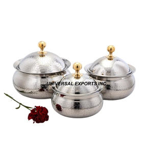 Ensemble de deux casseroles de créateur faites à la main Nouveau chauffe-plats en métal de luxe de qualité supérieure Finition personnalisée Hotpot Design classique - Product Image 2