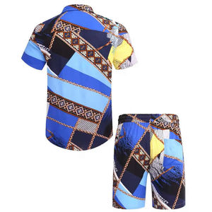 Nuevo estilo personalizado rayón tejido floral para hombre a juego de dos piezas Hawaiano playa conjuntos Impresión digital camisa y pantalones cortos conjunto servicio OEM - Product Image 6