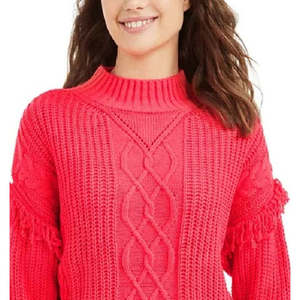 Maglione Tunica Rosa Scuro American Rag per Ragazzi, Vintage con Dolci Volant a Righe, Traspirante, Lavorato a Maglia, Taglia Piccola per Autunno/Inverno - Product Image 2