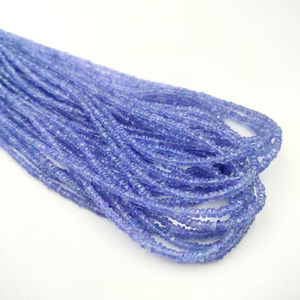 Perles de Tanzanite de qualité AAA facettées en forme de rondelle pour la fabrication de bijoux, 3-3,5 mm, forme de rondelle, pierres précieuses en gros, brins de 16 pouces - Product Image 3