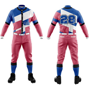 2024 dernière conception maillot d'uniforme de baseball imprimé uni vierge et ensemble court uniforme d'équipe personnalisé de baseball - Product Image 1