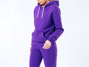 Conjunto de chándal de mujer de 2 piezas con logotipo personalizado completo de gran tamaño al por mayor, ropa deportiva para correr, chándal de algodón para exteriores - Product Image 5