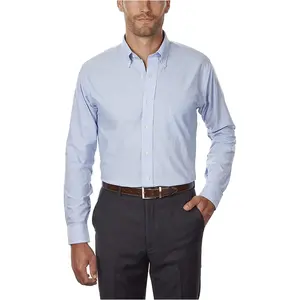 Camisa de Vestir para Hombre, Tejido Twill, 100% Algodón, Ecológica, Transpirable, Cuello con Botones, Diseño Liso, Colores Personalizables, OEM/ODM - Product Image 5