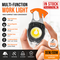 Lampu Senter Mini COB Isi Ulang Ultra Terang, Lampu Darurat Saku, Gantungan Kunci Magnetik, Tahan Air IP44, Untuk Bengkel dan Jalan