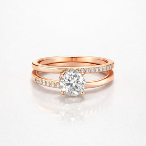 แหวนทอง 18K ประดับเพชรโมอิสซาไนต์ทรงกลม แหวนหมั้นโมอิสซาไนต์สุดหรู - Product Image 3