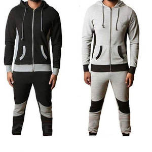 ชุดวอร์มผู้ชายคุณภาพพรีเมียมขายส่ง ผ้าโพลีเอสเตอร์ผสมคอตตอน 100% เสื้อฮู้ดลำลองและกางเกงจ็อกเกอร์ พร้อมลายพิมพ์เทคนิคพิเศษ - Product Image 1