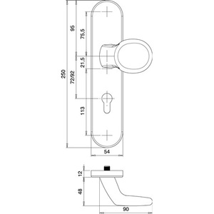 Schutzgarnitur Logo 8743/0272 Aluminium F1 72 mm 35-45 mm EDI <b>Storage</b> <b>Lockers</b> - Product Image 4