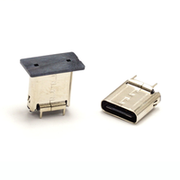 Conector Vertical Híbrido USB 3.0 Tipo C Hembra de Ariba Technology, Acabado de Contacto Dorado de Alta Velocidad, Carcasa de Acero Inoxidable
