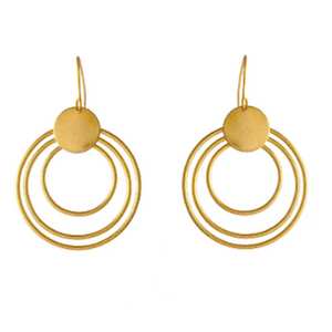 Pendientes de Aro Múltiples Chapados en Oro Hechos a Mano Dkumpi, Cierre de Poste, Joyería Moderna para Mujer, Estilo Occidental Informal para Fiestas - Product Image 1