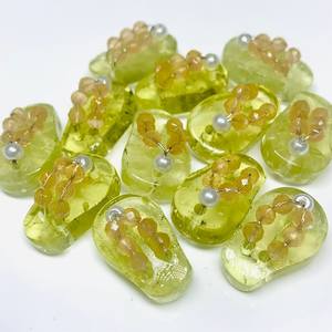 Piedra Preciosa de Cuarzo Limón Tallada a Mano en Forma de Zapatilla, Piedra Natural Suelta de 18X11 MM, Par - Product Image 2