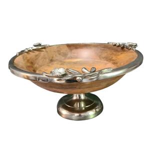 Bois Vintage avec décoration de table en métal bols de service plat design moderne meilleure qualité - Product Image 1