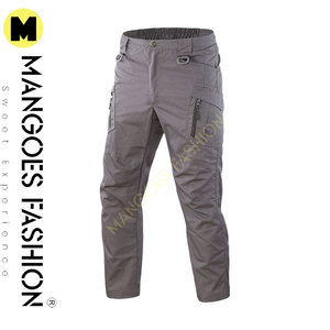 กางเกงคาร์โก้ผ้าคอร์ดูรอยหลายกระเป๋า เอวยางยืดแบบสั่งทำได้ ไซส์ใหญ่ ระบายอากาศได้ดี เหมาะสำหรับงานก่อสร้าง ทนทาน สไตล์สตรีทแฟชั่นสำหรับผู้ชาย - Product Image 4