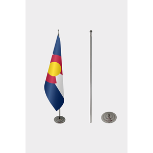 Drapeau officiel de Colorado personnalisé 3x5 pieds pour intérieur avec impression numérique, coton soyeux, mât en aluminium, affichage de logo personnalisé - Product Image 2