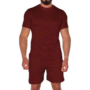 Ensemble léger en jersey de coton 280gsm tenue t-shirt et short avec motif de lettres en relief pour hommes ensemble de vêtements de plage pour hommes - Product Image 3