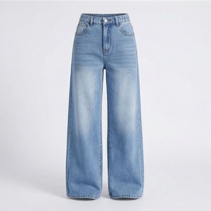 Jeans de Mezclilla para Mujer, Estilo Gótico Casual, Verano, Sólidos, Transpirables, Corte Recto, Ajuste Regular, Cintura Alta, Lavado Claro, Tejido Premium - Product Image 1