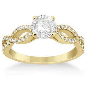 Bague de fiançailles en or jaune 18 carats avec diamant torsadé infini, sertie d'un diamant de 0,40 carat - Product Image 2