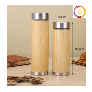 ขวดเก็บความร้อนทำจากไม้ไผ่พร้อมที่กรองขวดสเตนเลสสุญญากาศโลโก้ออกแบบได้ตามต้องการ - Product Image 2