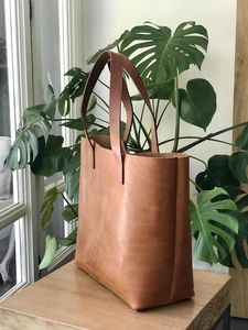 Sac fourre-tout en cuir véritable, couleur unie, style minimaliste, ouverture supérieure, sac à main pour femme, usage quotidien, toutes saisons - Product Image 4