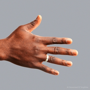 แหวนเพชรสำหรับงานแต่งงานสีเหลือง14K ของผู้ชายมีเพชร0.06CT สไตล์ผกผันสวมใส่ได้ทุกวัน - Product Image 6