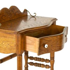 Table de chevet en bois de teck faite à la main exquise | Table de chevet sculptée victorienne avec tiroir simple | Meubles indonésiens de qualité supérieure pour B - Product Image 5