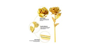 Rosa de Oro Artificial de Alta Calidad para el Día de la Madre, Rosa de Oro de 24k para Múltiples Usos, Regalo de San Valentín - Product Image 3