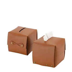Tableex 패션 스퀘어 티슈 박스 PVC 가죽 종이 상자 홀더 홈 맞춤형 소가죽 티슈 박스